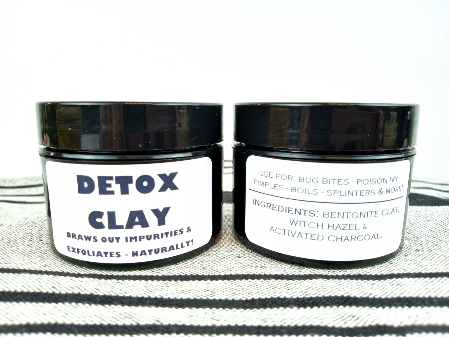 DETOX CLAY - BENTONITE CLAY WITH WITCH HAZEL - FOR: BUG BITES - POISON IVY // RASHES & MORE 2 oz.