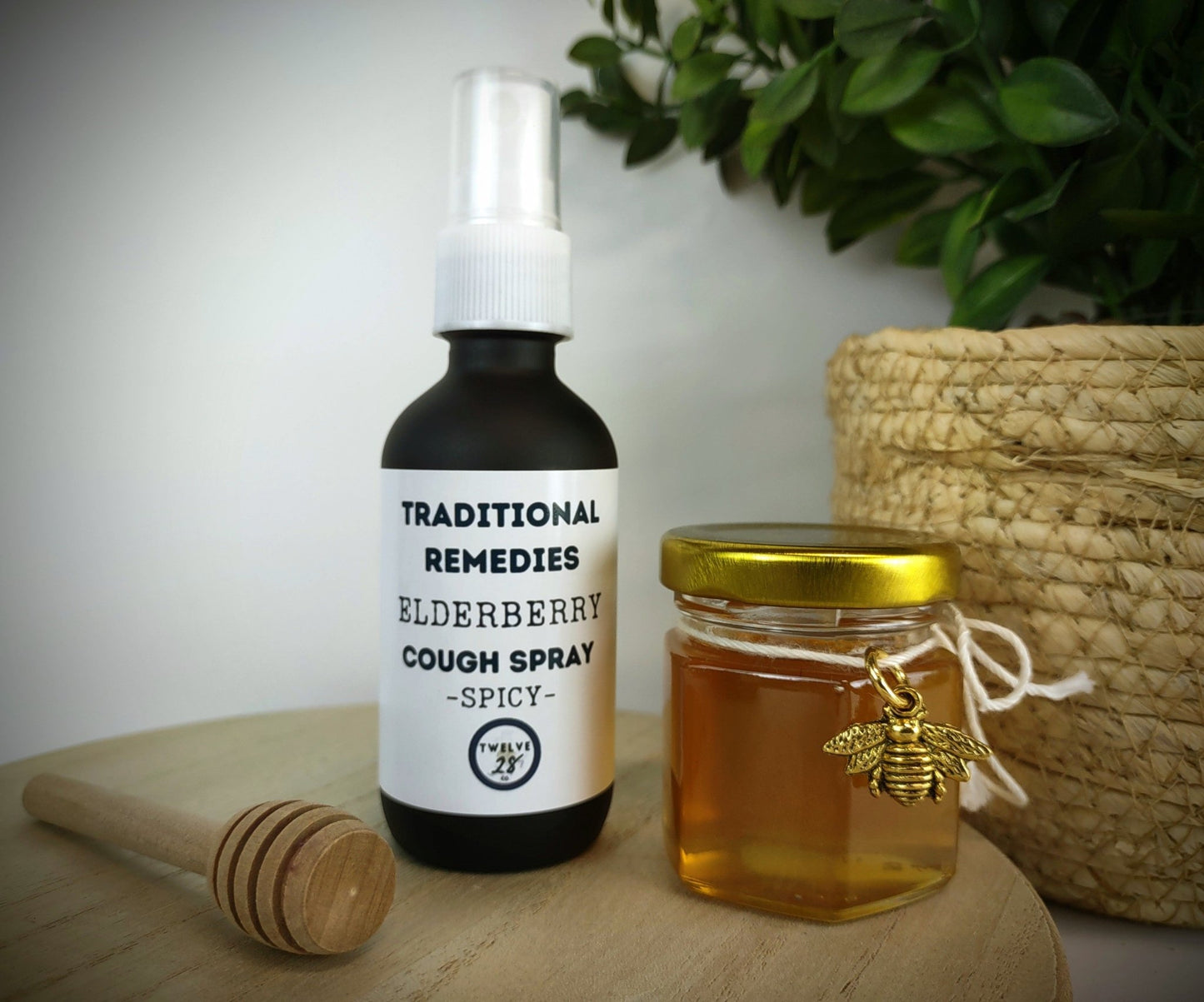 Elderberry Cough Spray - Original Spicy Elder N Honey Co. Elderberry to Go - Organic Cough Spray - Michigan Raw Honey - TWELVE28CO