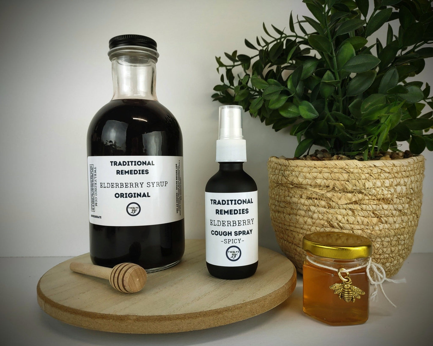 Elderberry Cough Spray - Original Spicy Elder N Honey Co. Elderberry to Go - Organic Cough Spray - Michigan Raw Honey - TWELVE28CO