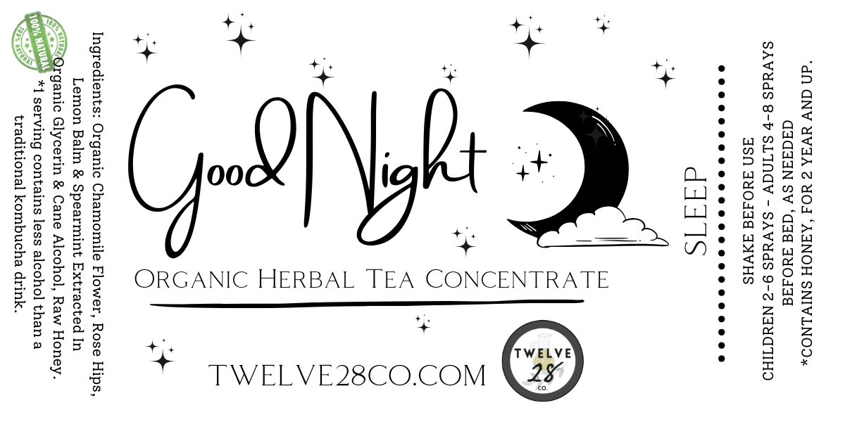 Good Night Organic Tea Spray - Concentrated Herbs to Promote Sleep - TWELVE28CO