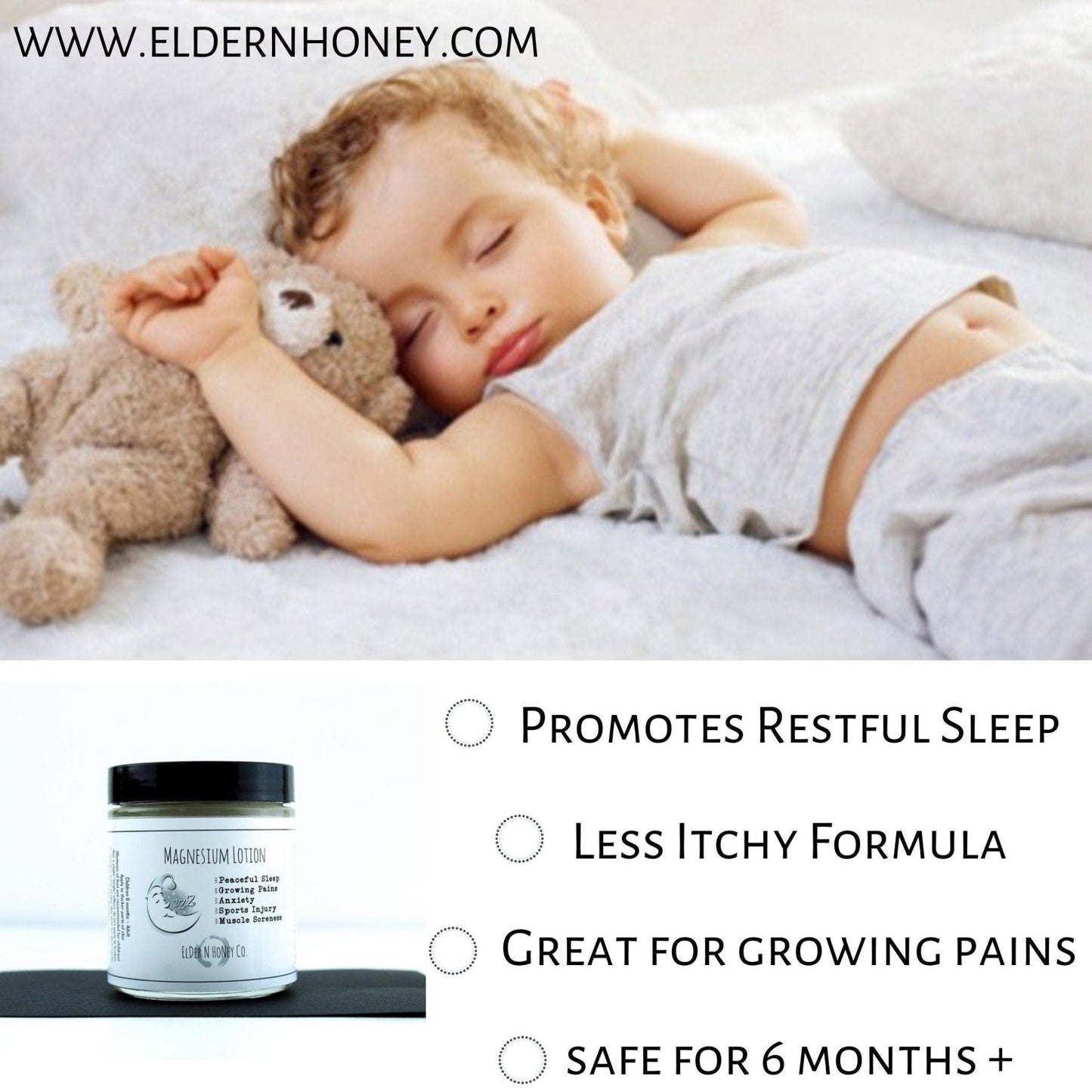 Organic KIDS Magnesium Lotion for Sleep, Growing Pains and More! - TWELVE28CO