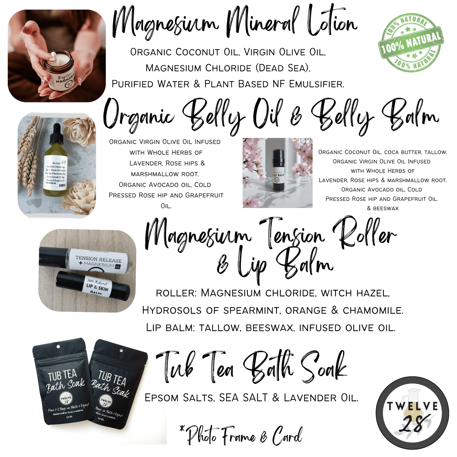 Organic Pregnancy Self Care Gift - Thoughtful & Useful Mama to be Maternity Congratulations - TWELVE28CO