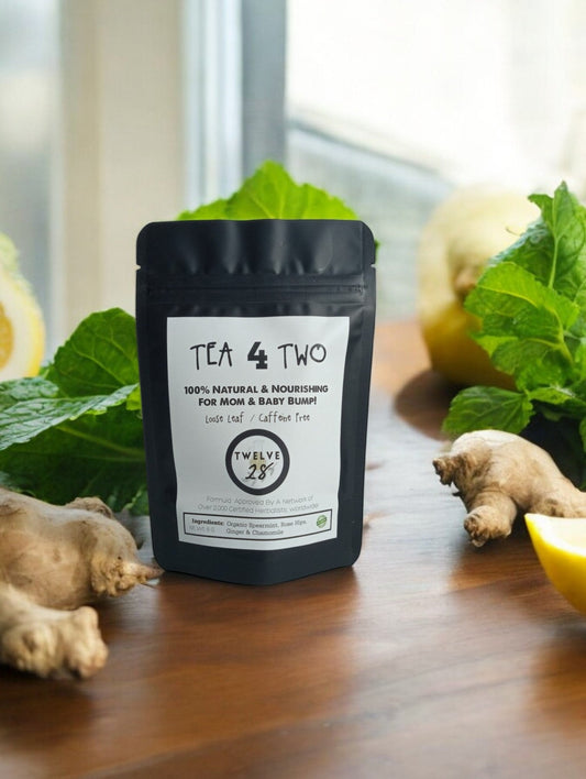 Organic Pregnancy Tea - TEA4TWO - Herbal Loose - Leaf Tea for All Trimesters - TWELVE28CO